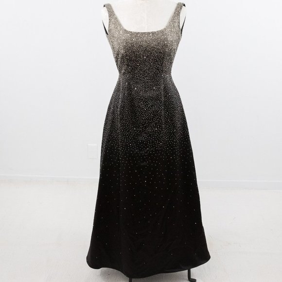 Vintage 50s 60s Formal Gown 6 Medium Hollywood Glam Princess Dress Black - Picture 9 of 9